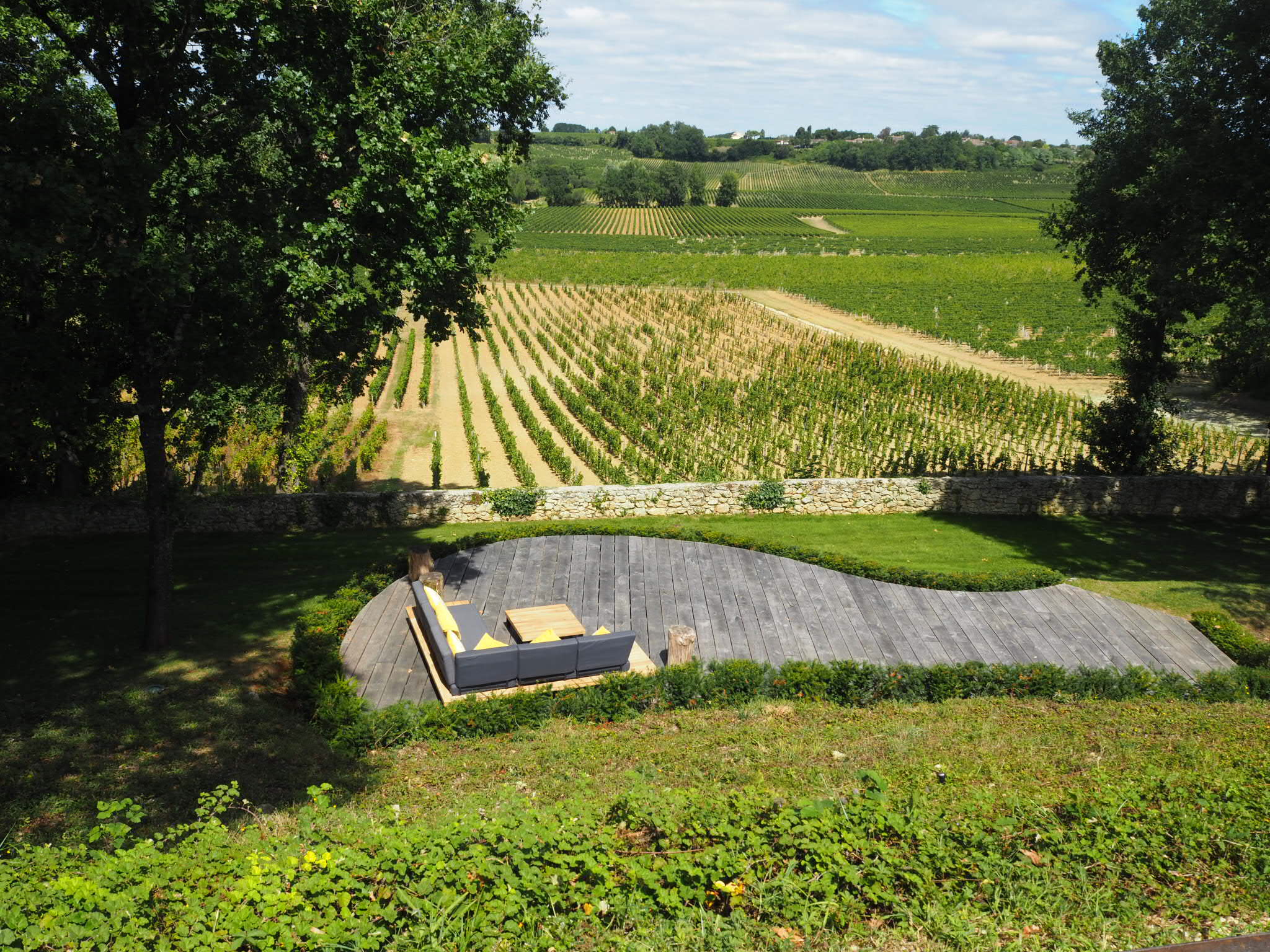 Terrace overlooking vineyards